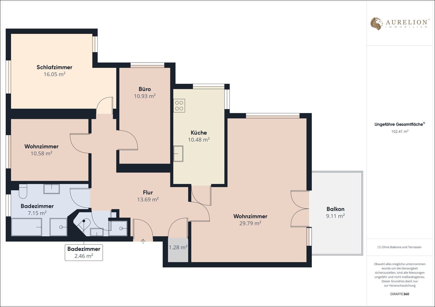 Wohnung zum Kauf 479.000 € 4 Zimmer 107 m²<br/>Wohnfläche 1.<br/>Geschoss Stadtmitte Aschaffenburg 63739