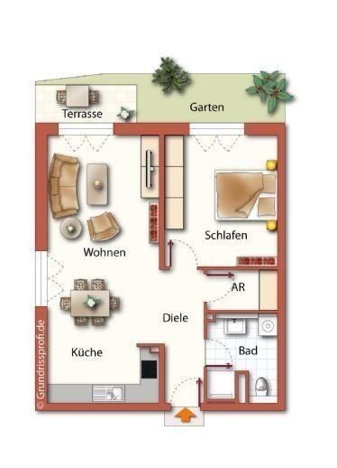 Wohnung zum Kauf provisionsfrei 318.900 € 2 Zimmer 61,6 m²<br/>Wohnfläche EG<br/>Geschoss ab sofort<br/>Verfügbarkeit Hugo-Wolf-Str. 6b Katzwang / Reichelsdorf Ost / Reichelsdorfer Kelle Nürnberg 90455