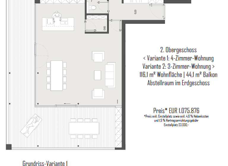 Penthouse zum Kauf - Erstbezug provisionsfrei 950.000 € 4 Zimmer 116,1 m² 2. Geschoss Gutenbergstraße 20a Hohenems 6845