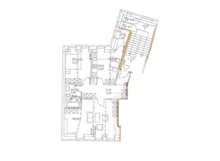 Wohnung zur Miete 335 € 2 Zimmer 80 m² 3. Geschoss frei ab sofort Kasernenstraße 1 Westend Plauen 08523