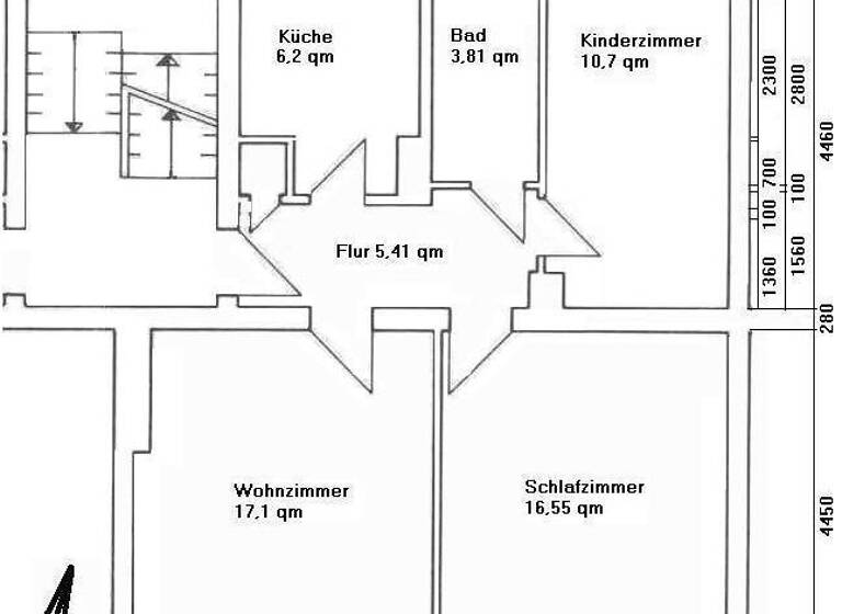 Wohnung zur Miete 358 € 3 Zimmer 59,6 m² 2. Geschoss frei ab 01.05.2026 Herweghstraße 3 Braunsbedra 06242