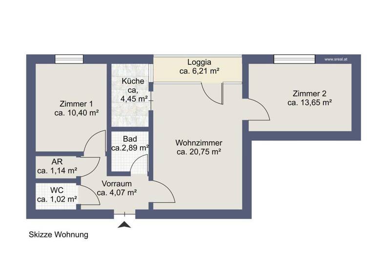 Wohnung zum Kauf 175.000 € 3 Zimmer 3. Geschoss Sankt Leonhard Graz,03.Bez.:Geidorf 8010