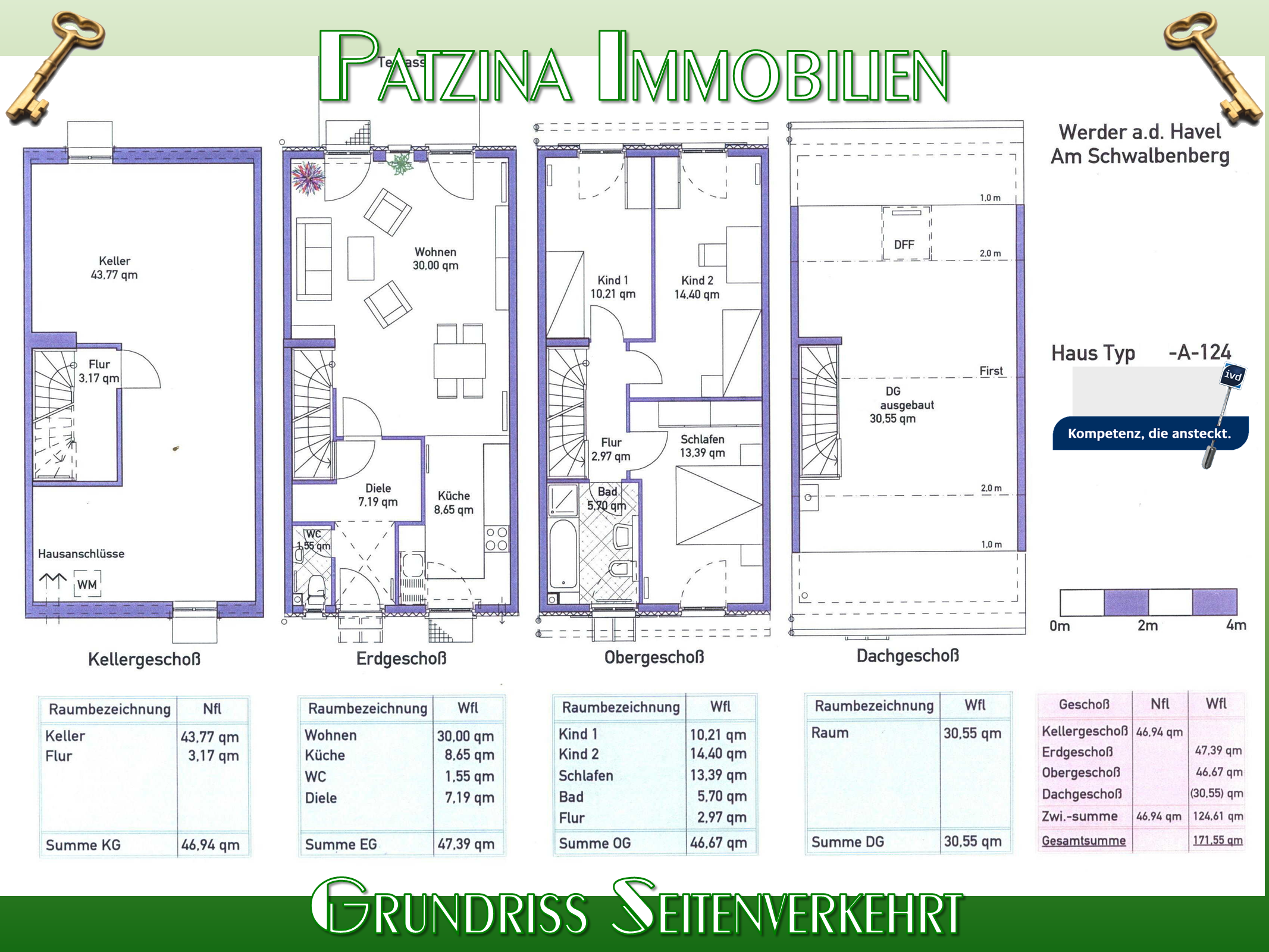 Reihenendhaus zum Kauf 419.000 € 5 Zimmer 124 m²<br/>Wohnfläche 201 m²<br/>Grundstück Drosselweg 10 Werder (Havel) Werder (Havel) 14542