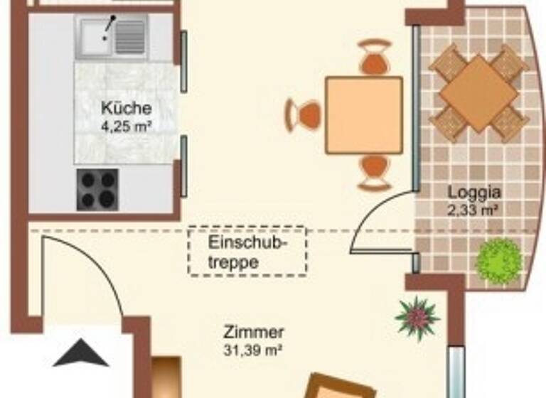 Wohnung zum Kauf 125.000 € 1 Zimmer 42 m²<br/>Wohnfläche Dachgeschoss, 3.<br/>Geschoss ab sofort<br/>Verfügbarkeit Malsch 69254