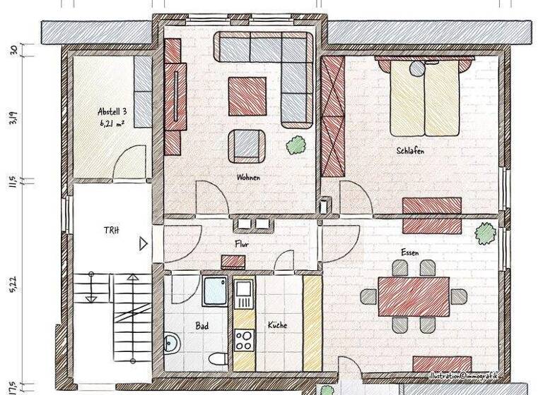 Wohnung zum Kauf 198.000 € 3 Zimmer 70 m² 1. Geschoss Kappeln 24376