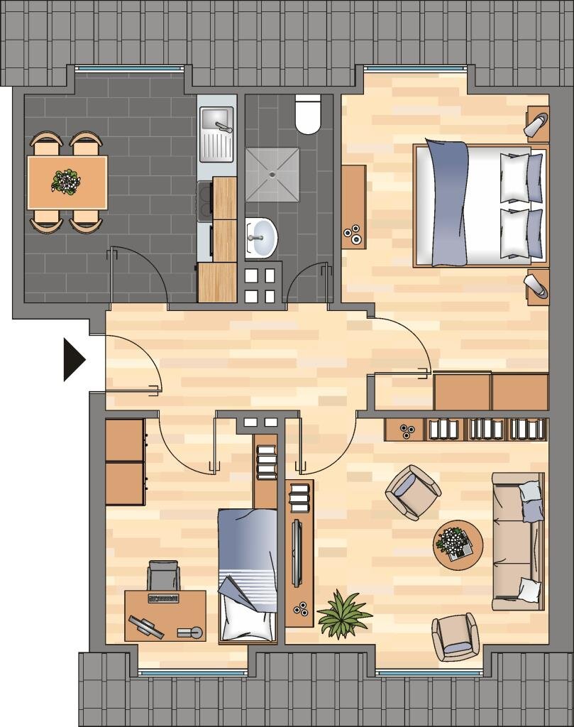 Wohnung zur Miete 360 € 3 Zimmer 57,8 m²<br/>Wohnfläche 2.<br/>Geschoss Otto-Meentz-Straße 44 Bant Wilhelmshaven 26382