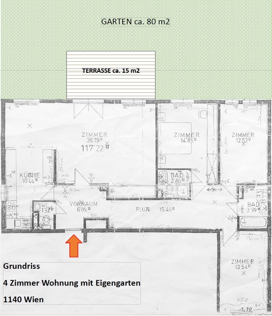 Wohnung zum Kauf 549.000 € 4 Zimmer 117,2 m²<br/>Wohnfläche EG<br/>Geschoss Wien 1140