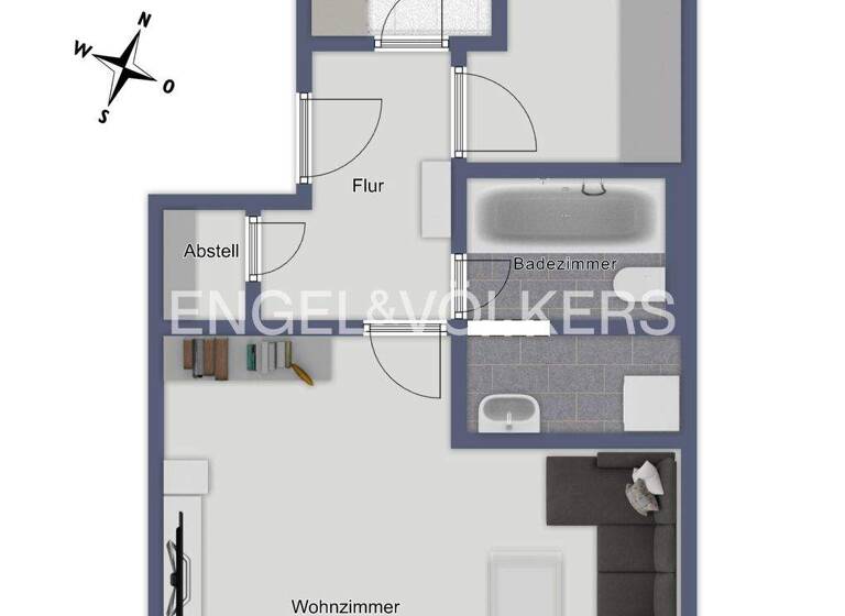 Wohnung zur Miete 695 € 2 Zimmer 57 m² 3. Geschoss Innenstadt Aschaffenburg 63739