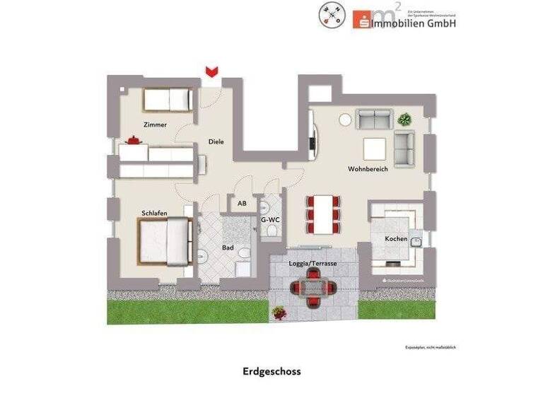Wohnung zum Kauf 398.000 € 3 Zimmer 83 m² frei ab sofort Havixbeck 48329