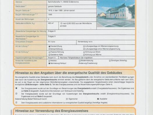 Wohnung zur Miete 800 € 3 Zimmer 100 m² Geschoss 1/2 frei ab sofort Gräfentonna Tonna 99958