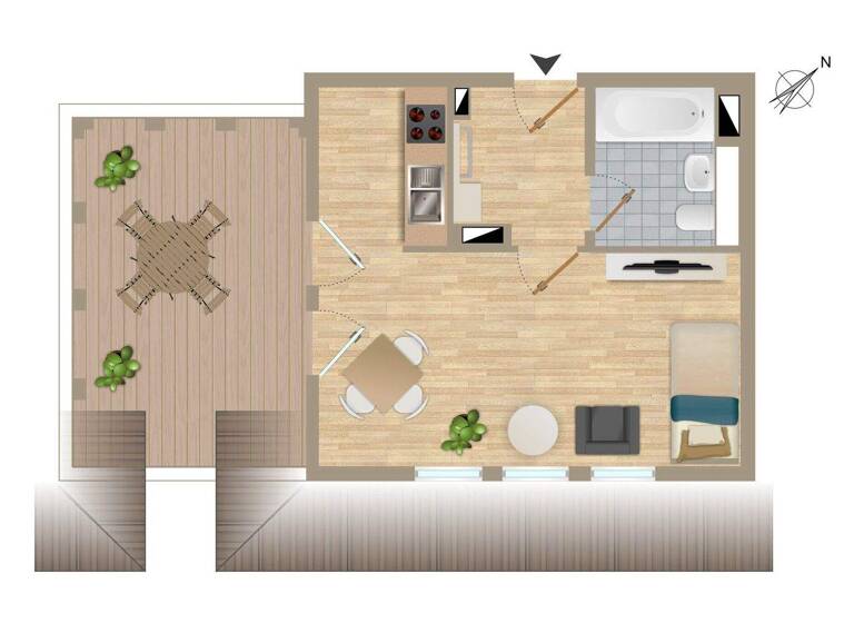 Studio zur Miete 810 € 1 Zimmer 35 m² 5. Geschoss frei ab sofort Westend-Süd Frankfurt am Main 60325