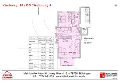 Wohnung zum Kauf provisionsfrei 357.000 € 3 Zimmer 85 m² 1. Geschoss Kirchweg 16 Stühlingen Stühlingen 79780