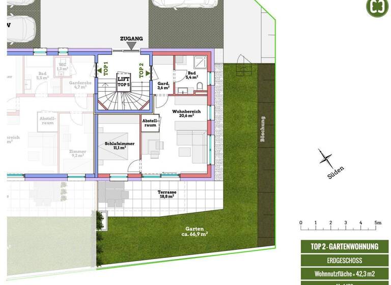 Wohnung zum Kauf - Erstbezug provisionsfrei 325.000 € 2 Zimmer 42,3 m² EG Salzburg 5020
