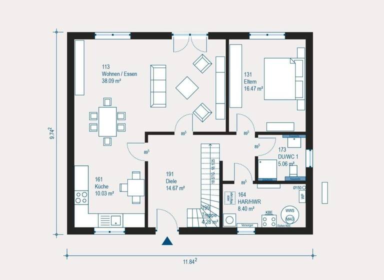 Einfamilienhaus zum Kauf provisionsfrei 385.894 € 6 Zimmer 181,8 m² 595 m² Grundstück Geseke 59590