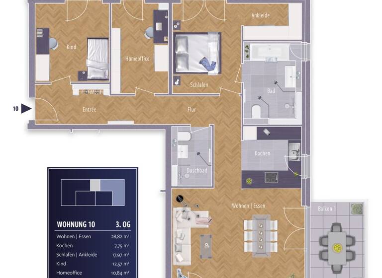 Wohnung zum Kauf - Erstbezug provisionsfrei 1.340.150 € 4 Zimmer 117 m² 3. Geschoss Stadtmitte Düsseldorf / Oberkassel 40545