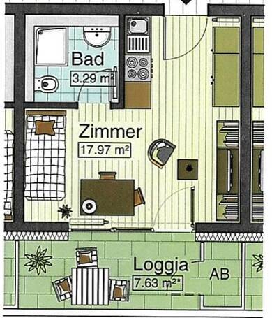 Studio zur Miete 580 € 1 Zimmer 25,1 m² EG frei ab 01.09.2025 Stadtmitte Neu-Ulm 89231