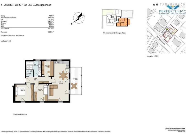 Wohnung zum Kauf 685.000 € 4 Zimmer 85,3 m² Bregenz 6900