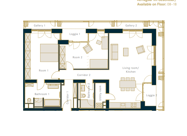 Wohnung zum Kauf 1.600.000 € 3 Zimmer 119 m² 18. Geschoss HafenCity Hamburg 20457