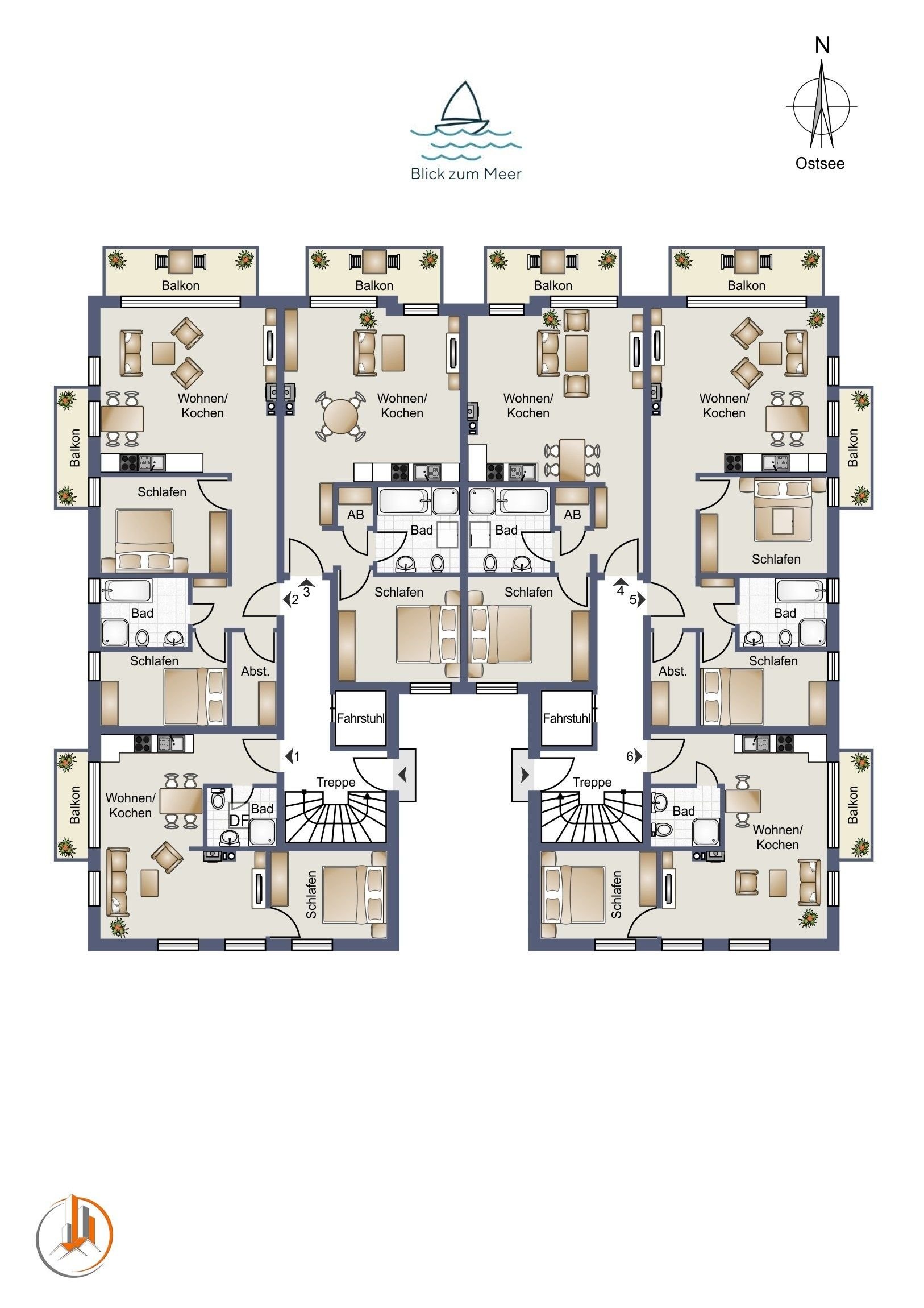 Wohnung zum Kauf provisionsfrei ab sofort<br/>Verfügbarkeit Hauptstraße 28 - 29 Glowe Glowe 18551