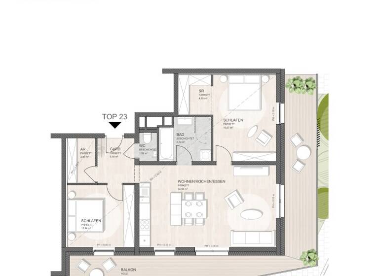 Wohnung zum Kauf - Erstbezug 473.276 € 3 Zimmer 86 m² 1. Geschoss Franz-Liszt-Gasse Neusiedl am See 7100