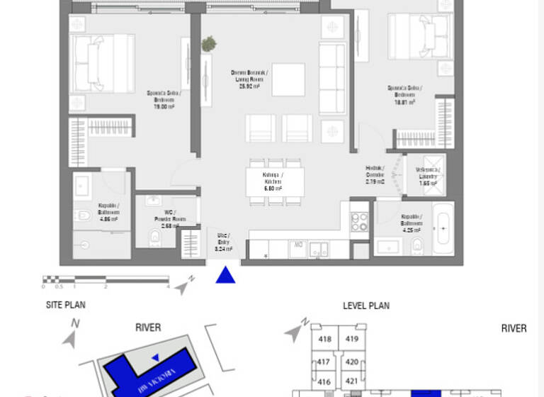 Wohnung zum Kauf - Erstbezug provisionsfrei 619.000 € 3 Zimmer 89,4 m² Belgrad Waterfront 11000