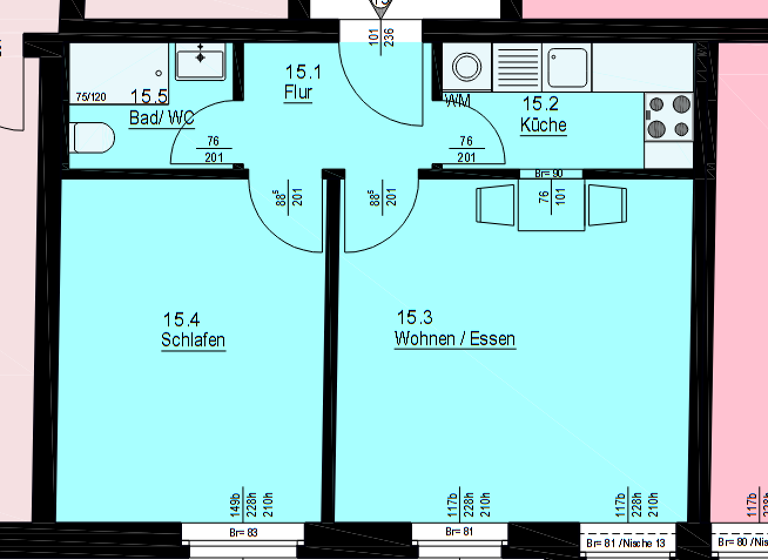Wohnung zur Miete 410 € 2 Zimmer 42 m² 2. Geschoss frei ab sofort Maxim-Gorki-Straße 4 Pirna 01796
