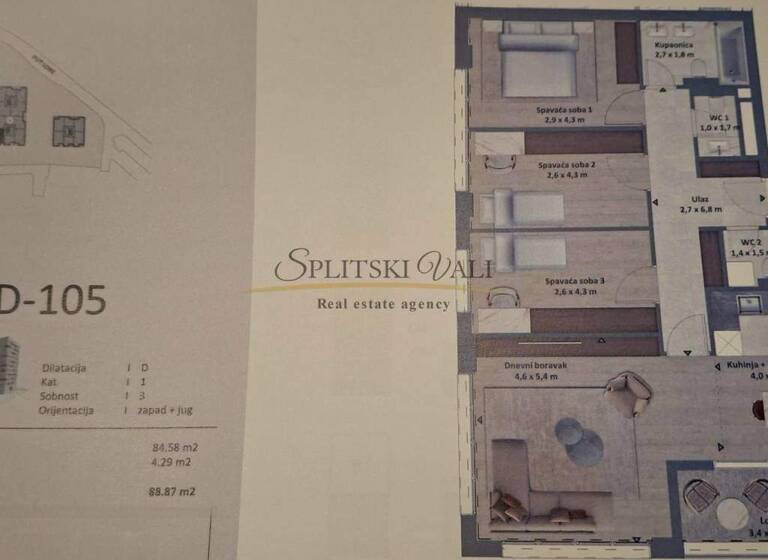 Wohnung zum Kauf 7.150 € 3 Zimmer 107 m² 1. Geschoss Split