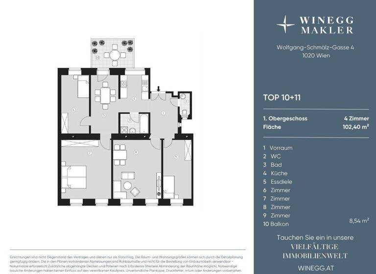 Wohnung zum Kauf 635.000 € 4 Zimmer 102,4 m² 1. Geschoss Wolfgang-Schmälzl-Gasse 4 Wien 1020