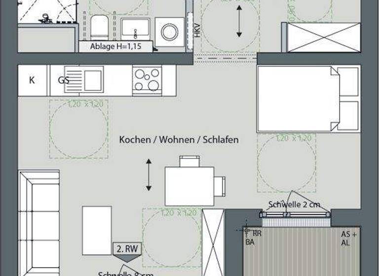 Studio zur Miete 1.012 € 1 Zimmer 44,5 m² 1. Geschoss frei ab 01.04.2026 Blumeneschenweg 13 Kaulsdorf Berlin 12621