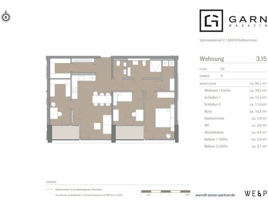Wohnung zur Miete - Erstbezug 2.020 € 4 Zimmer 94 m² 3. Geschoss frei ab 01.11.2026 Kolbermoor 83059