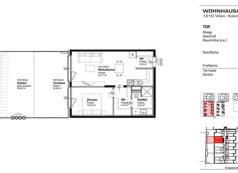 Wohnung zur Miete 705 € 2 Zimmer 43,5 m² EG frei ab 01.06.2026 Koloniestraße 35 Wien 1210