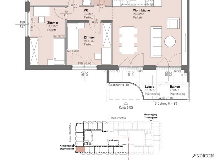 Wohnung zum Kauf - Erstbezug 535.700 € 4 Zimmer 77,4 m² 4. Geschoss frei ab 30.06.2028 Engerthstraße 111 Wien 1200
