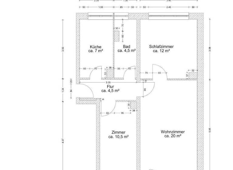 Wohnung zur Miete 405 € 3 Zimmer 60,8 m² 4. Geschoss Georg-Dreke-Ring 99 Prenzlau 17291