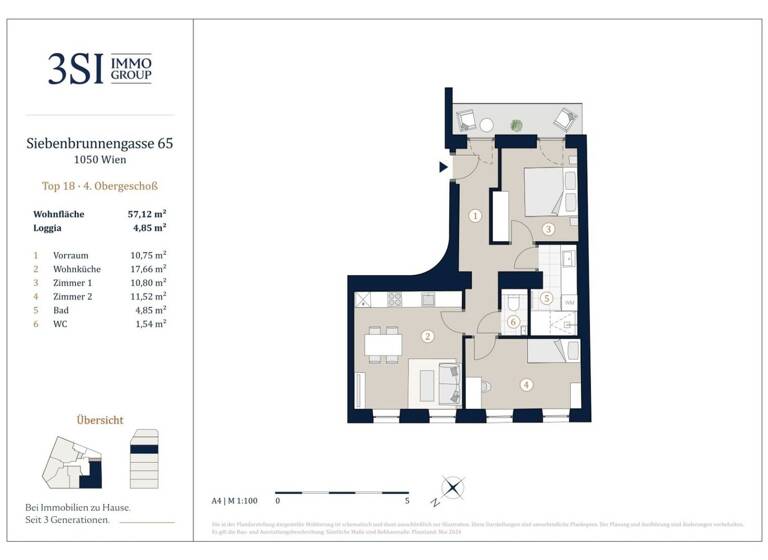 Wohnung zum Kauf - Erstbezug 510.000 € 3 Zimmer 62 m² frei ab sofort Wien 1050