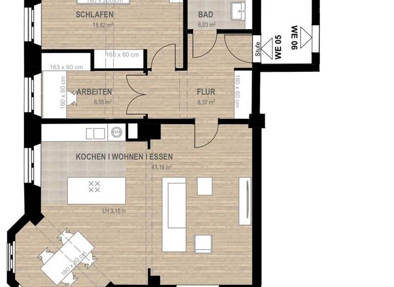 Wohnung zur Miete 1.830 € 2,5 Zimmer 81 m² 1. Geschoss frei ab sofort Unterbilk Düsseldorf 40217