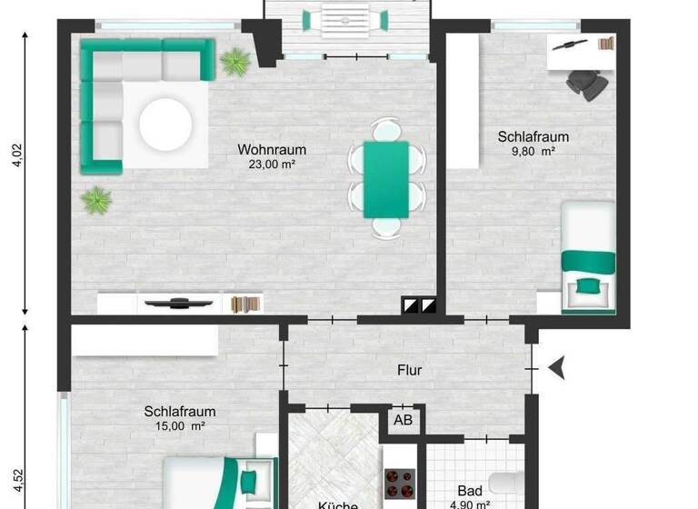 Wohnung zum Kauf 165.000 € 3 Zimmer 59 m² frei ab sofort Holtenau Kiel / Holtenau 24159
