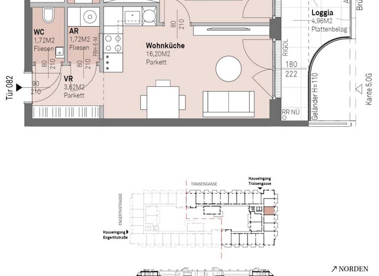Wohnung zum Kauf - Erstbezug 322.500 € 2 Zimmer 40 m² 4. Geschoss frei ab 30.06.2028 Traisengasse 20-22 Wien 1200