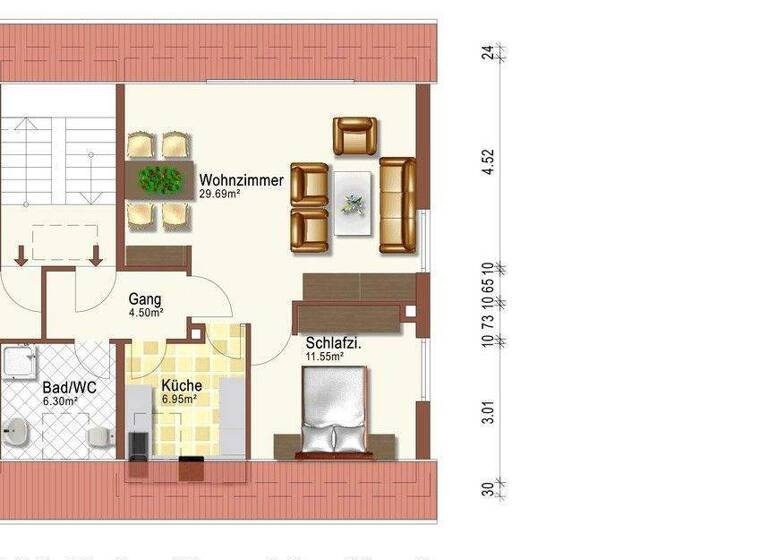 Wohnung zur Miete 650 € 2 Zimmer 63 m² 1. Geschoss Niederissigheim Bruchköbel-Niederissigheim 63486