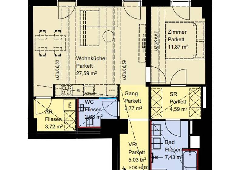 Wohnung zum Kauf - Erstbezug 499.000 € 2 Zimmer 65,7 m² 1. Geschoss Wien 1020
