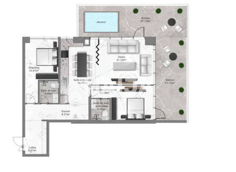 Studio zum Kauf 381.250 € 3 Zimmer 134 m² 1. Geschoss Corniche Ouest, Dakar-Plateau Plateau 10 000