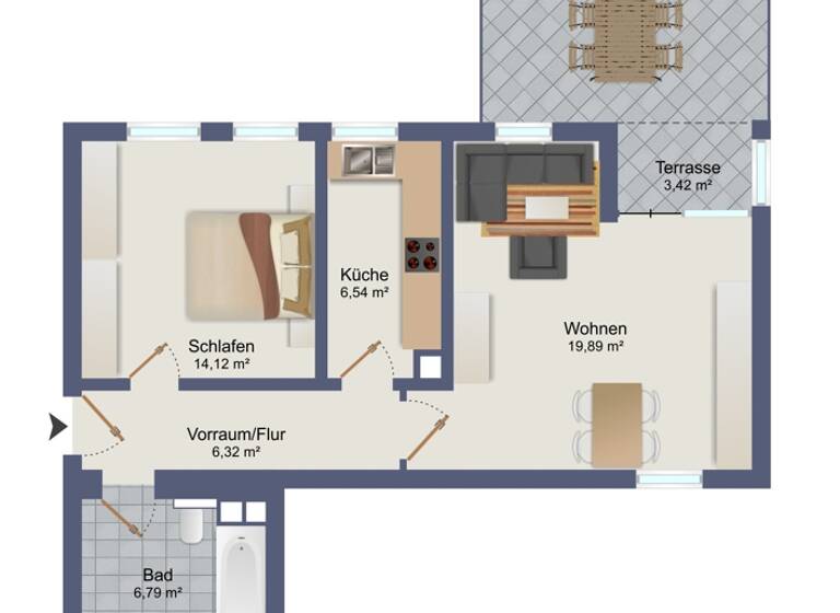 Wohnung zum Kauf 169.000 € 2 Zimmer 59 m² 1. Geschoss Haidenhof-Süd Passau 94036