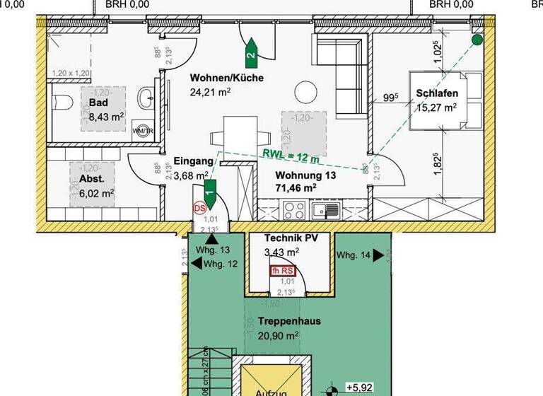 Penthouse zur Miete - Erstbezug 714 € 2 Zimmer 71,5 m² frei ab sofort Langen 49838