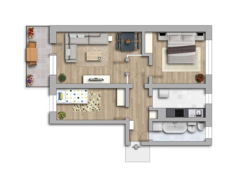 Wohnung zur Miete 339 € 3 Zimmer 60,5 m² 2. Geschoss Kastanienweg 31 Bernburg Bernburg (Saale) 06406