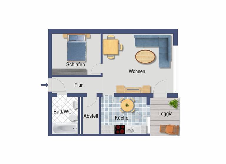 Wohnung zum Kauf 199.000 € 1,5 Zimmer 48 m² Tettnang 88069