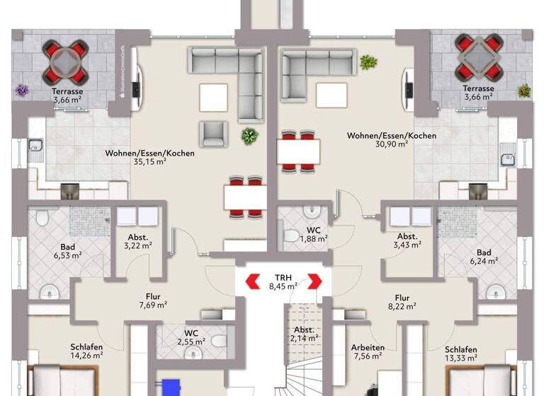 Mehrfamilienhaus zum Kauf - Erstbezug 1.233.000 € 11 Zimmer 305 m² 1.066 m² Grundstück Visbek 49429