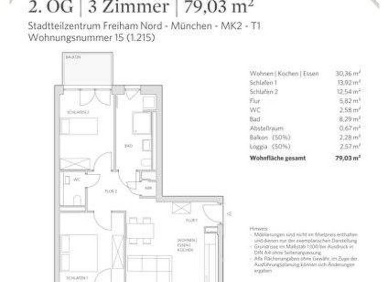 Wohnung zur Miete 1.901 € 3 Zimmer 79 m² 2. Geschoss frei ab 29.03.2026 Margarete-Vollmar-Str. 2 Aubing-Lochhausen-Langwied München 81248