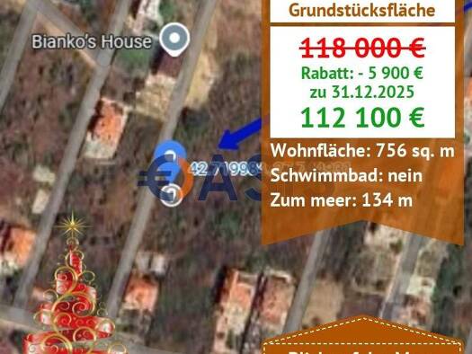 Grundstück zum Kauf provisionsfrei 112.100 € mestnost Incaraki Saint Vlas 8256