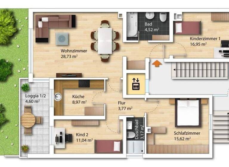 Wohnung zum Kauf 319.900 € 4 Zimmer 105,8 m² 1. Geschoss Südstadt Fürth 90763