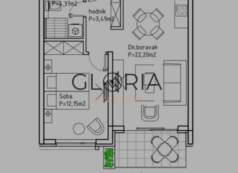 Studio zum Kauf 187.000 € 1 Zimmer 47 m² 1. Geschoss Makarska