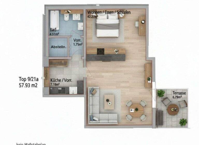 Studio zur Miete 998 € 1 Zimmer 57,9 m² EG frei ab 01.04.2026 Bauern 21a Altach 6844